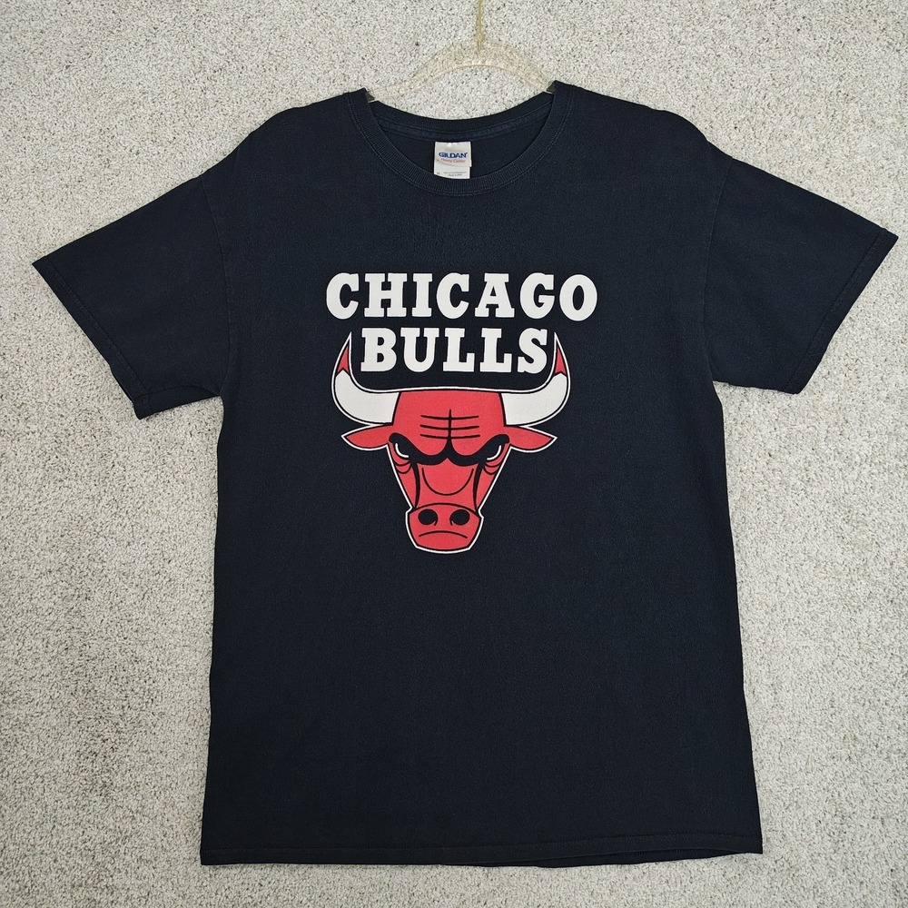 Vintage 1990s Chicago Bulls Gildan‎ Mens T Shirt Sz Med Michael Jordan GOAT